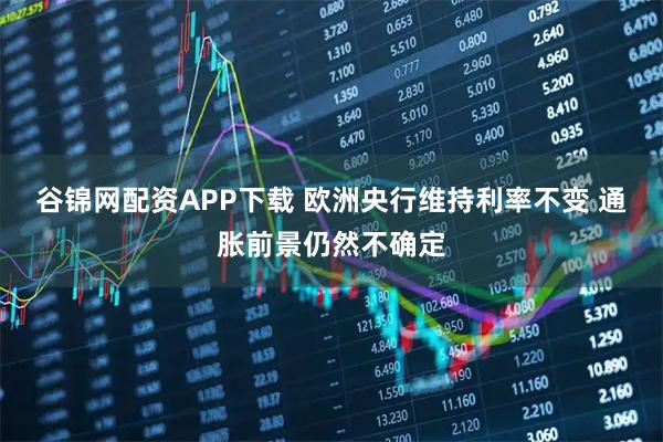 谷锦网配资APP下载 欧洲央行维持利率不变 通胀前景仍然不确定