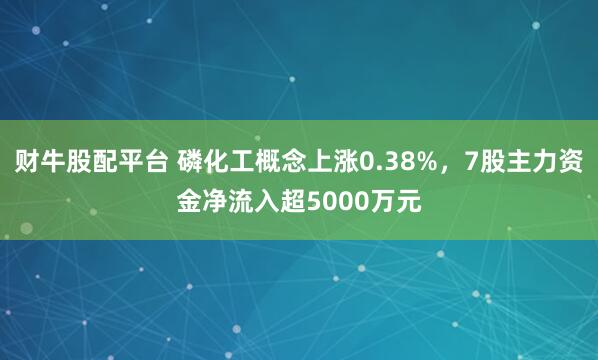财牛股配平台 磷化工概念上涨0.38%，7股主力资金净流入超5000万元
